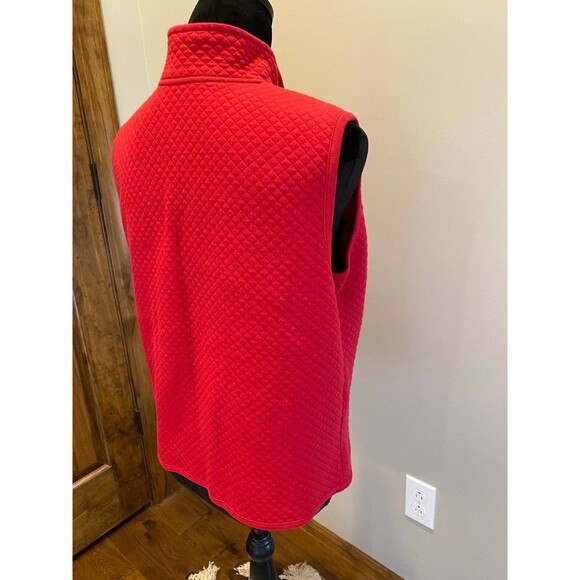 Karen Scott Sport Vest Red Women’s Petite Large Quilted Zipper Front - Picture 6 of 12